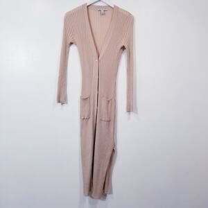 Cotton by Autumn Cashmere Cream Rib Long Knit Cardigan